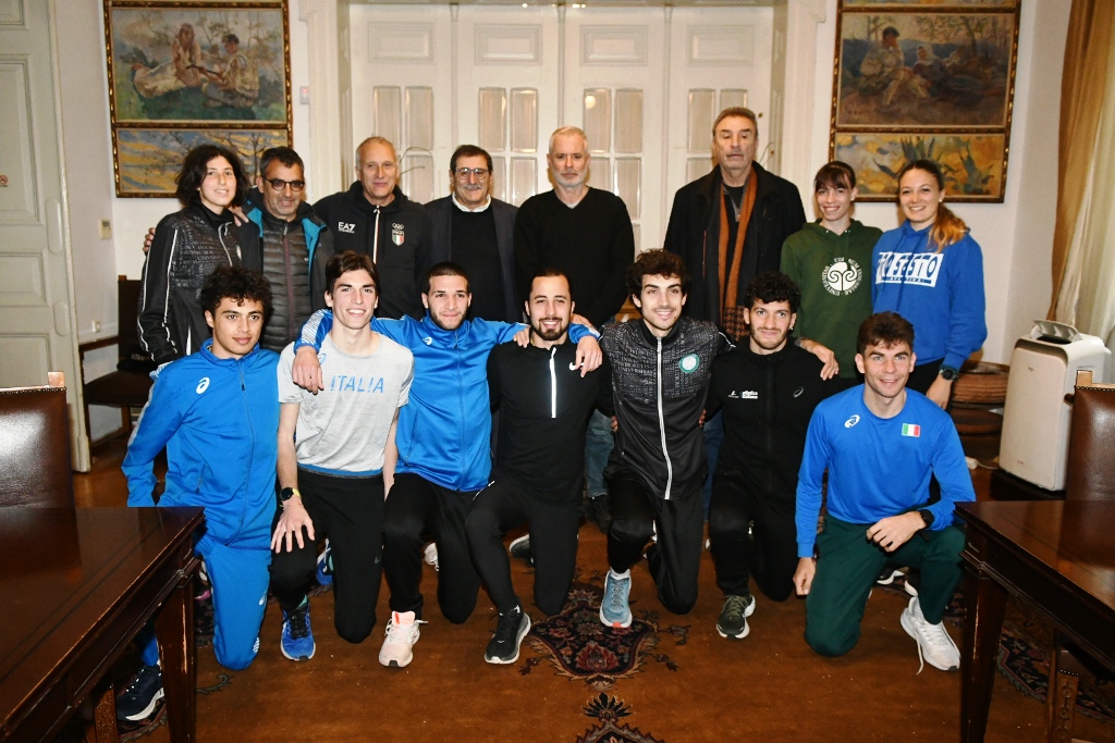 Riunione del Sindaco di Patreon, con 10 atleti internazionali italiani della Federazione di Atletica Leggera
