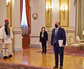  Ο Αρμένιος Πρέσβης Tigran Mkrtchyan υπέβαλε τα διαπιστευτήριά του στην Πρόεδρο της Δημοκρατίας